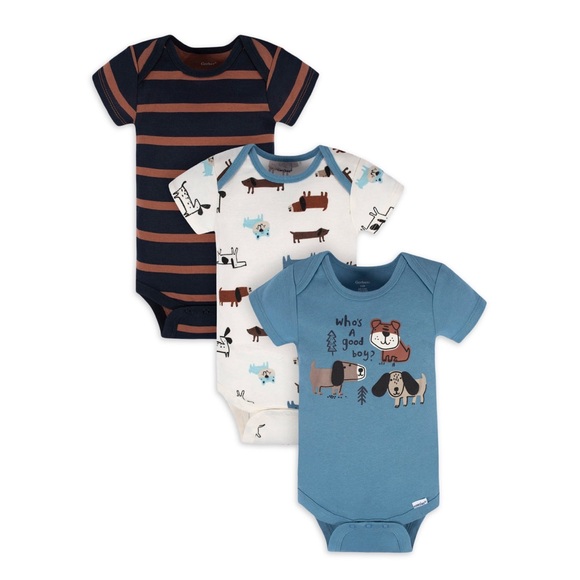 3-6m - Set of 3 Gerber “Dog” Onesie Bundle - Picture 1 of 3